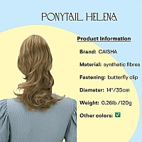 Caisha 14 Wavy Clip On Ponytail With Butterfly Clip Hairpiece Heatresistant Synthetic Fibres Dark Blonde H105