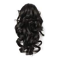 Onedor 12 Synthetic Fiber Natural Textured Curly Ponytail Clip Inon Hair Extension Hairpiece 2 Darkest Brown