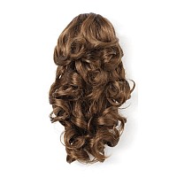 Onedor 12 Synthetic Fiber Natural Textured Curly Ponytail Clip Inon Hair Extension Hairpiece 12 Light Brown