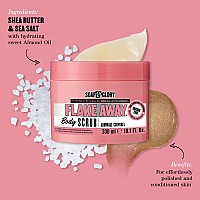 Soap & Glory Original Pink Flake Away Exfoliating Body Scrub - Smoothing & Buffing Body Scrub - Floral Scented Body Polish - Shea Butter, Sea Salt & Sweet Almond Oil Sugar Body Scrub (300ml)