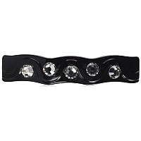 Caravan Rolling Thick Hair Barrette with 5 Swarovski Rhine Stone Crystals, 0.5 Ounce