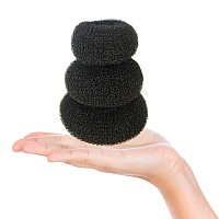 Styla Hair Donut Bun Maker Easy Styling Of Ballet Sock Buns For Kids 3Pc Black