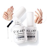 Gellen Gel Top And Base Coat 2Pcs Clear Gel Nail Polish Set 8Ml No Wipe Gel Top Coat Nail Polish Long Lasting Base Coat Gel M