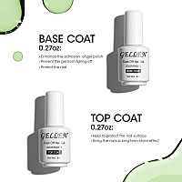 Gellen Gel Top And Base Coat 2Pcs Clear Gel Nail Polish Set 8Ml No Wipe Gel Top Coat Nail Polish Long Lasting Base Coat Gel M