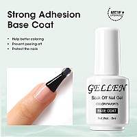 Gellen Gel Top And Base Coat 2Pcs Clear Gel Nail Polish Set 8Ml No Wipe Gel Top Coat Nail Polish Long Lasting Base Coat Gel M