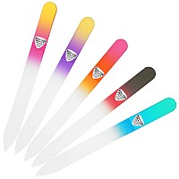 Bona Fide Beauty Czech Glass File Set 5 Piece Crystal Nail Files Multicolor Reusable Bulk Nail Files From The Eu