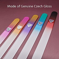 Bona Fide Beauty Czech Glass File Set 5 Piece Crystal Nail Files Multicolor Reusable Bulk Nail Files From The Eu