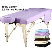 Master Massage Universal Massage Table Flannel Sheet Cover Set 3 In 1 (In 6 Colors) Table Cover, Face Cushion Cover, Table Sheet (Purple)