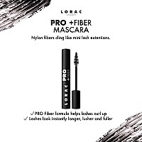 Lorac Pro Plus Fiber Mascara Black Curling Volumizing Lifting Lengthing Buildable