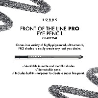 Lorac Front Line Pro Waterproof Eyeliner Pencil Charcoal Long Lasting Makeup Pencil Sharpener Highprecision