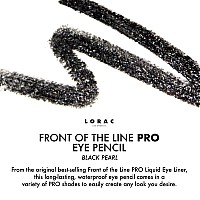 Lorac Front Line Pro Waterproof Eyeliner Pencil Pearl Black Long Lasting Makeup Pencil Sharpener Highprecision