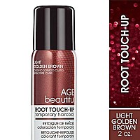 AGEbeautiful Root Touch Up Hair Color Spray | Touch-Up Gray Concealer | Temporary Cover Up | Light Golden Brown | 2 Fl Oz