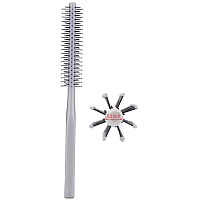 PERFEHAIR Small Mini Plastic Round Hair Styling Brush with Nylon Bristle for Short Hair Blow Drying, 1 Inch Diameter Barrel