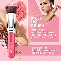 Lamora Foundation Brush For Liquid Makeup Kabuki Face Brush For Cream Powder Blush And Concealer Flat Top Blending Buffi