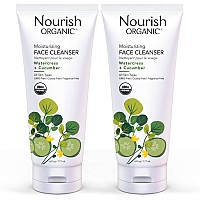 Nourish Organic Moisturizing Face Cleanser For All Skin Types Watercress Cucumber Face Wash Fragrancefree 6 Oz Pack Of 2