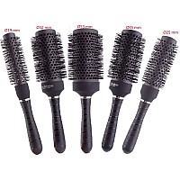 PERFEHAIR Round Thermal Brush Set, Professional Nano Ceramic & Ionic Barrel Hair Styling Blow Drying Curling Brush, 5 Different Sizes