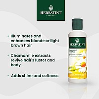 Herbatint Chamomile Shampoo - With Chamomile, Rhubarb, and Saffron - Enhance Blonde Highlights, Strengthen Hair - No Parabens, Sulfates, Gluten - 8.79 fl oz