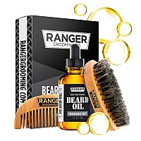 Spiced Sandalwood Beard Oil Leave In Conditioner By Ranger Grooming Co By Leven Rose 100 Pure Natural Organic For Groomed Be