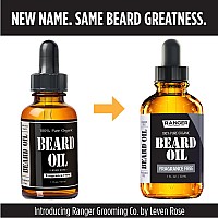 Spiced Sandalwood Beard Oil Leave In Conditioner By Ranger Grooming Co By Leven Rose 100 Pure Natural Organic For Groomed Be