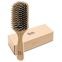 Tek Large Rectangular Ash Wood Brush Handmade In Italy With Short Tooth For Mediumlong Long And Straight Hair 22 X 65 C