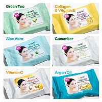 Epielle Og Makeup Remover Cleansing Wipes Tissue Gentle For All Skin Types Daily Facial Cleansing Towelettes Removes Dirt