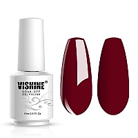 Vishine Soakoff Gel Polish Lacquer Nail Art Uv Led Manicure Varnish 15Ml Dark Red134