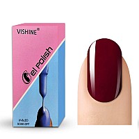 Vishine Soakoff Gel Polish Lacquer Nail Art Uv Led Manicure Varnish 15Ml Dark Red134