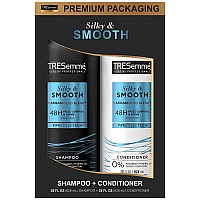 TRESemm Shampoo and Conditioner, Argan Oil - Silky & Smooth, 48-Hour Frizz Control & Shine, Argan Oleo Blend Rich in Vitamin E Oil for Hair Shine, 28 Fl Oz (2 Piece Set)