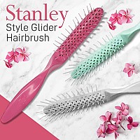 Stanley Home Products Essentials Style Glider Hairbrush Detangles Use On Wet Or Dry Hair Acute Bristles Pewter