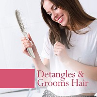 Stanley Home Products Essentials Style Glider Hairbrush Detangles Use On Wet Or Dry Hair Acute Bristles Pewter