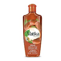 Dabur Vatika Naturals Enriched Hair Oil, Natural Moisturizing - Strengthening & Hair Oil Serum for Healthy Scalp, Nourishing Hair Oil for Soft, Manageable, Smooth & Silky Hair From Root to Tip (Argan)