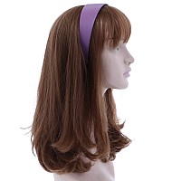 Motique Accessories 2 Inch Wide Leather Like Headband Solid Hair Band For Women And Girls Light Purple