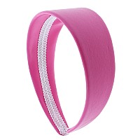 Motique Accessories 2 Inch Wide Leather Like Headband Solid Hair Band For Women And Girls Hot Pink