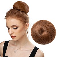 SARLA Synthetic Drawstring Hair Buns Extensions Light Auburn Fake Hair Bun Hair Piece for Women Girls Lady Donut Chignon