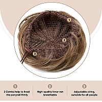 SARLA Synthetic Drawstring Hair Buns Extensions Light Auburn Fake Hair Bun Hair Piece for Women Girls Lady Donut Chignon