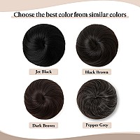 Sarla Black Hair Bun Extension Synthetic Drawstring Fake Ballet Bun For Women Girls Lady Updo Donut Chignon