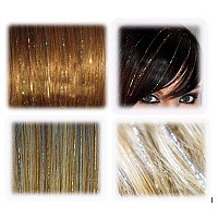 40 Hair Tinsel 100 Strands Shiny Mocha Brown