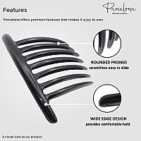 Parcelona French Twist 7 Teeth Large 4 Celluloid Set Of 2 Flexible Durable Side Hair Comb No Slip Styling Women Hair Accessori