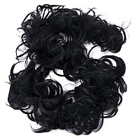 Caisha Hairpiece Hair Wrap Heatresistant Synthetic Fibres Curly Messy Updo Black Hw6