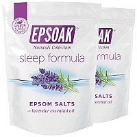 Epsoak Epsom Salt 4 Lb Magnesium Sulfate Usp Qty 2 X 2Lb Bag Lavender Sleep Formula Resealable Epsom Salt Bag Made In T