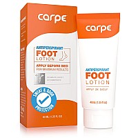 Carpe Antiperspirant Foot Lotion, A Dermatologist-Recommended Solution To Stop Sweaty, Smelly Feet, Helps Prevent Blisters, Great For Hyperhidrosis