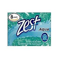 Zest Pack Of 8 Bars Aqua Deodorant Bar Soap With Vitamin E Allinone Exfoliating Moisturizing Soap Leaves Skin Smooth Ra