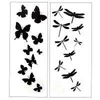 Premium Dragonfly & Butterfly Black Silhouette Tattoo Tattoos