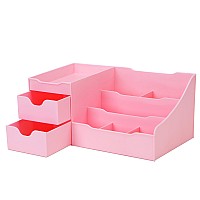 Uncluttered Designs Makeup Organizer With Drawers Cute Kawaii Countertop Storage For Cosmetics Pretty Vanity Holder For Perfu