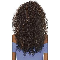 DOMINICAN CURLY BUNDLE HAIR (1B Off Black) - Outre Batik Quick Weave Synthetic Half Wig