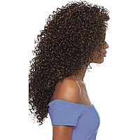 DOMINICAN CURLY BUNDLE HAIR (1B Off Black) - Outre Batik Quick Weave Synthetic Half Wig