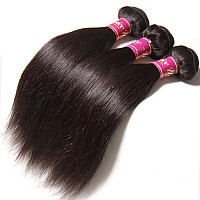 Unice Hair 10A Malaysian Straight Human Hair 3 Bundles Unprocessed Virgin Human Hair Weave Extensions 16 16 16 Inch