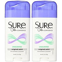 Sure Original Solid Unscented Antiperspirant Deodorant 27 Oz Pack Of 2