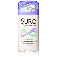 Sure Original Solid Unscented, Anti-Perspirant Deodorant 2.70 Oz (Pack Of 3)