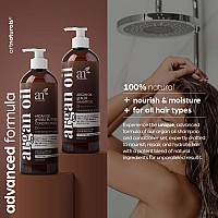 Argan Oil Shampoo and Conditioner Set - Sulfate-Free Formula with Nourishing Moroccan Oil and Keratin -for All Hair, Curly or Straight - Hydrate Repair Defy Frizz for Salon-like Results!16 Fl Oz 2 PK